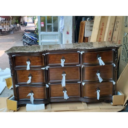 Imperial : Bộ Phòng Ngủ Kèm Tủ Trang Điểm Mặt Đá Cẩm Thạch